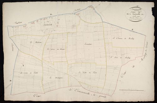 Section A, Sandarville-Est, en une feuille / Terminée sur le terrain par Monsieur Adam, Géomètre.