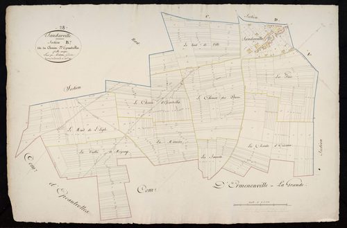 Section B, le Chemin d'Epeautrolles, en une feuille / Terminée sur le terrain par Monsieur Adam, Géomètre.