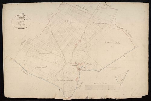 Section E, l'Eglise, en une feuille / Terminée par Monsieur Forgean, Géomètre.