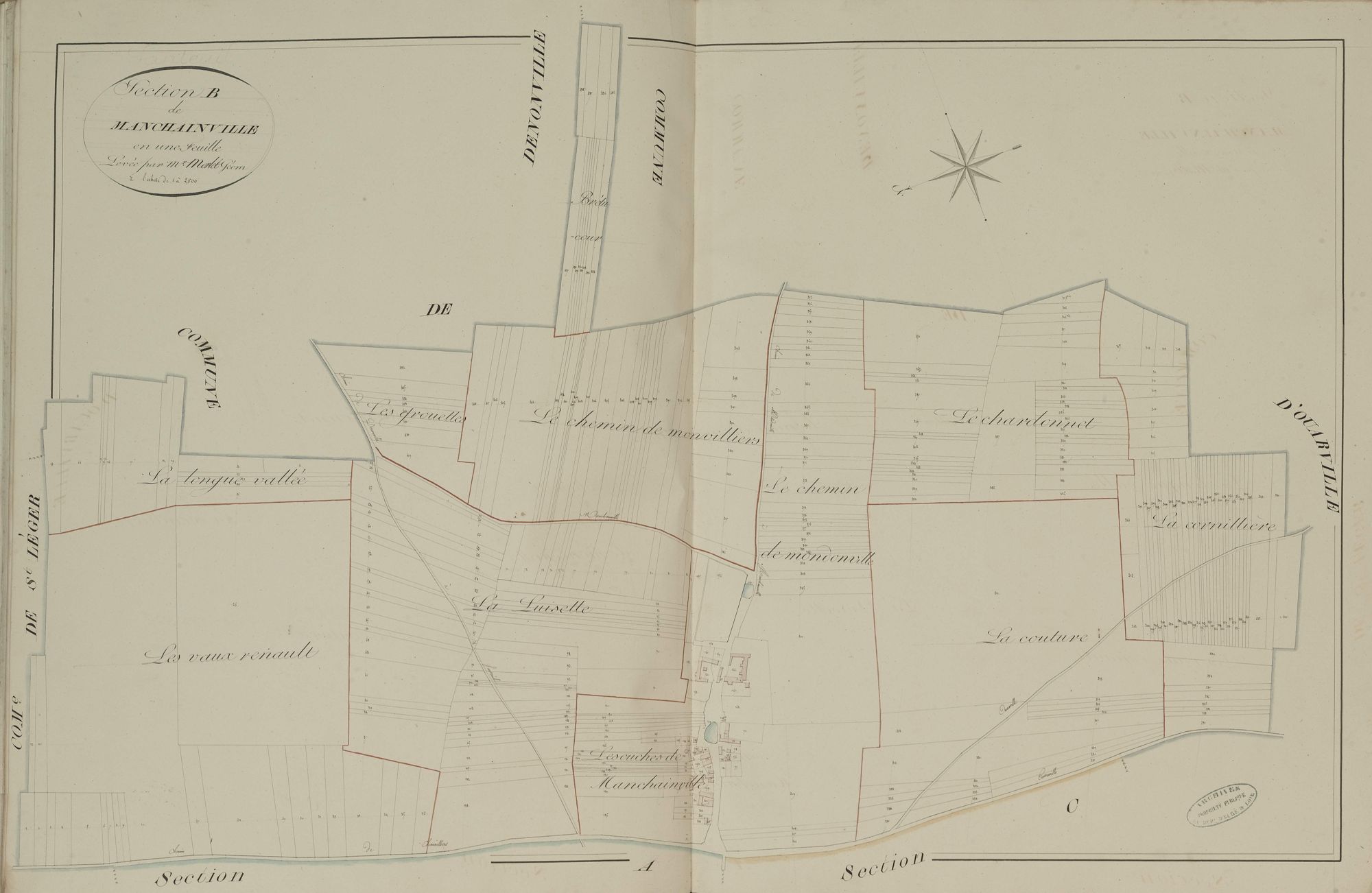 Section B, Manchainville, en une feuille.