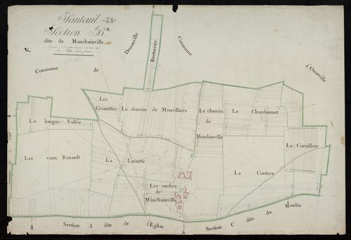 Section B, l'Eglise, en une feuille / Terminée sur le terrain par Monsieur Lefevre, Géomètre secondaire.