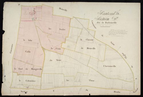 Section D, Barbainville, en une feuille / Terminée par Monsieur Juteau, Géomètre secondaire.