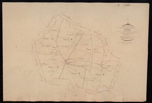 Tableau d'assemblage du plan cadastral parcellaire de la commune de Santilly, Canton de Janville, Arrondissement de Chartres / Terminé sur le terrain en 1838 (...) par Monsieur Adam, Géomètre de 1ère classe.