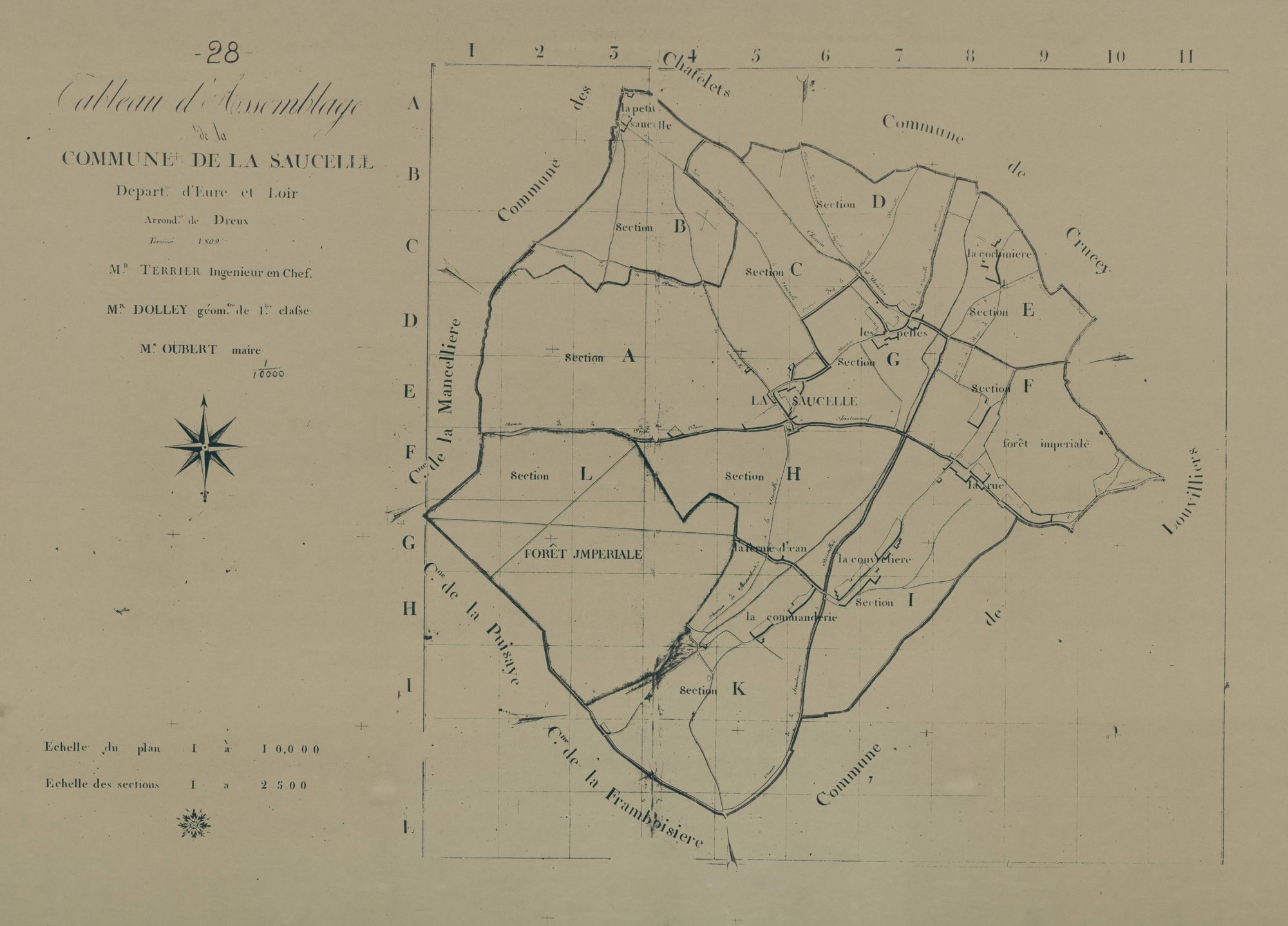 Tableau d'assemblage du plan parcellaire.
