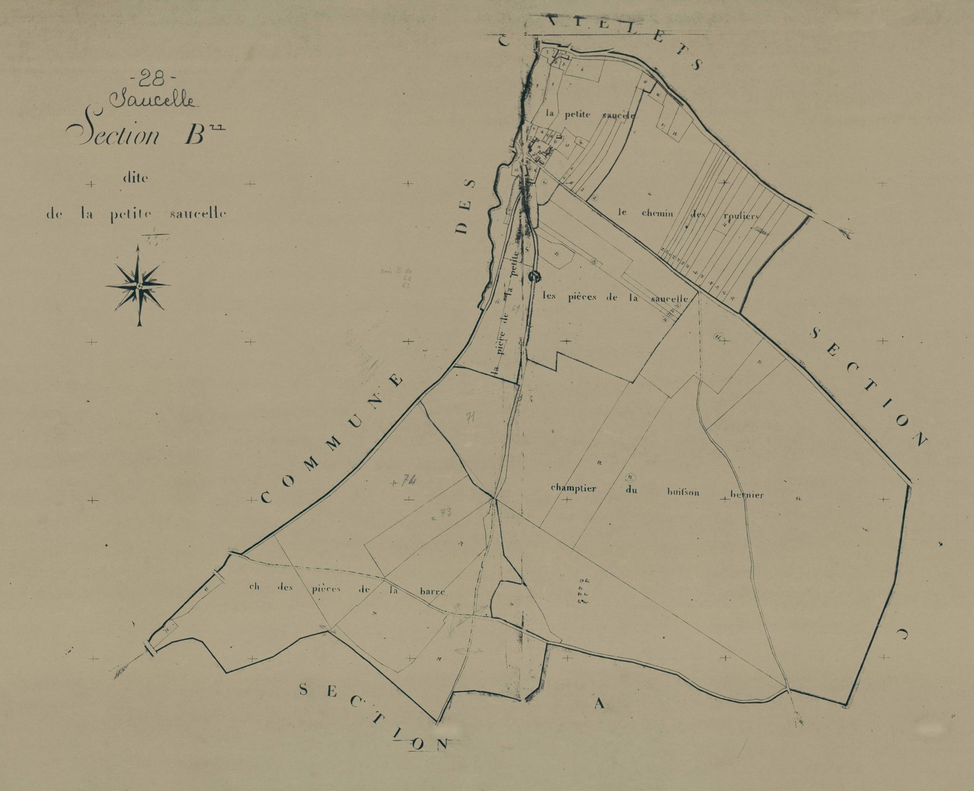 Section B, la Petite Saucelle, en une feuille.