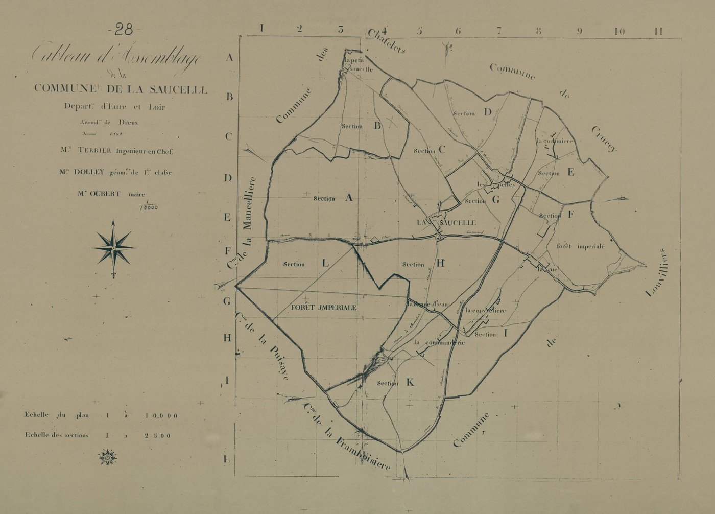 Tableau d'assemblage du plan parcellaire.