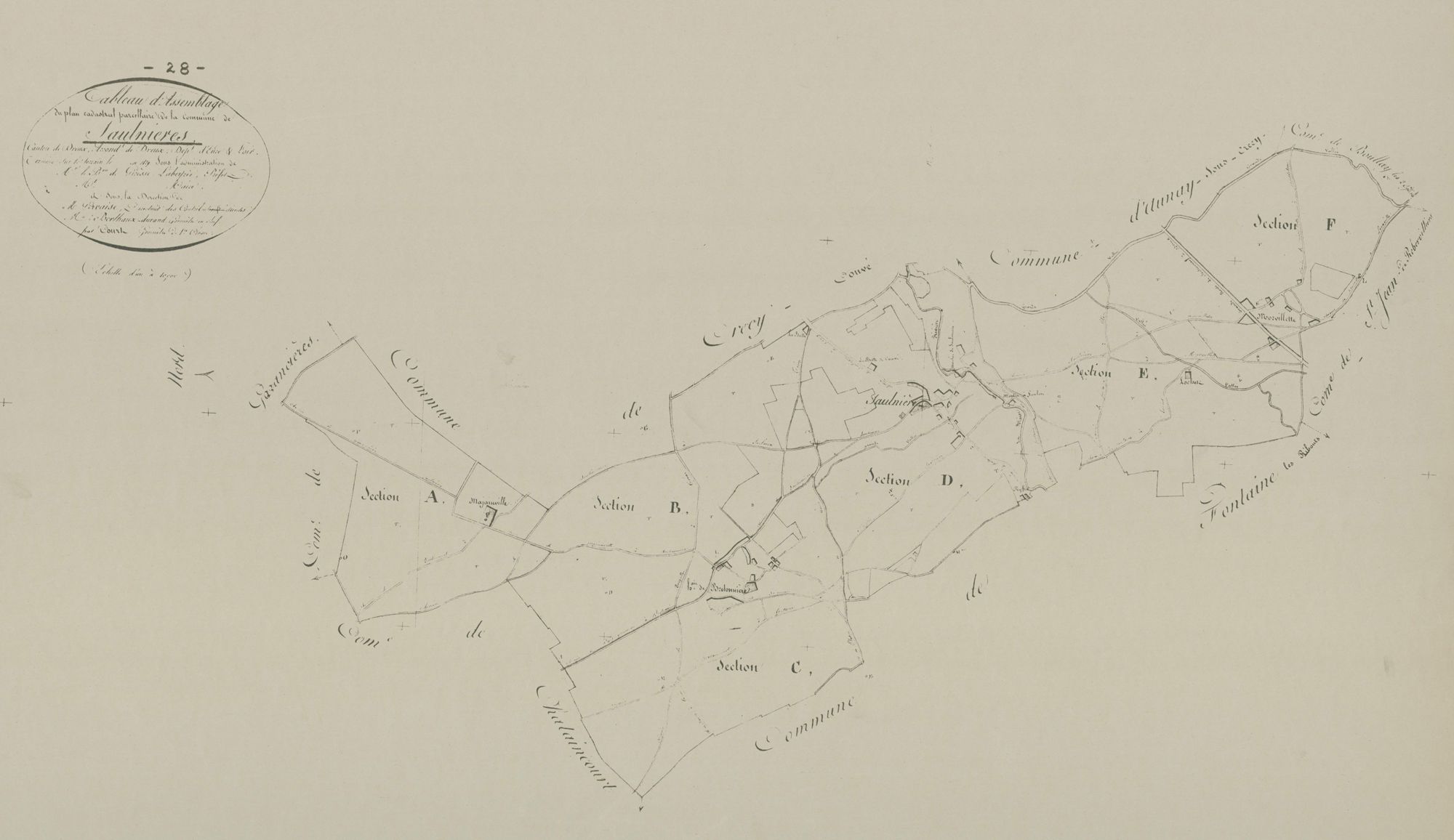 Tableau d'assemblage du plan parcellaire.