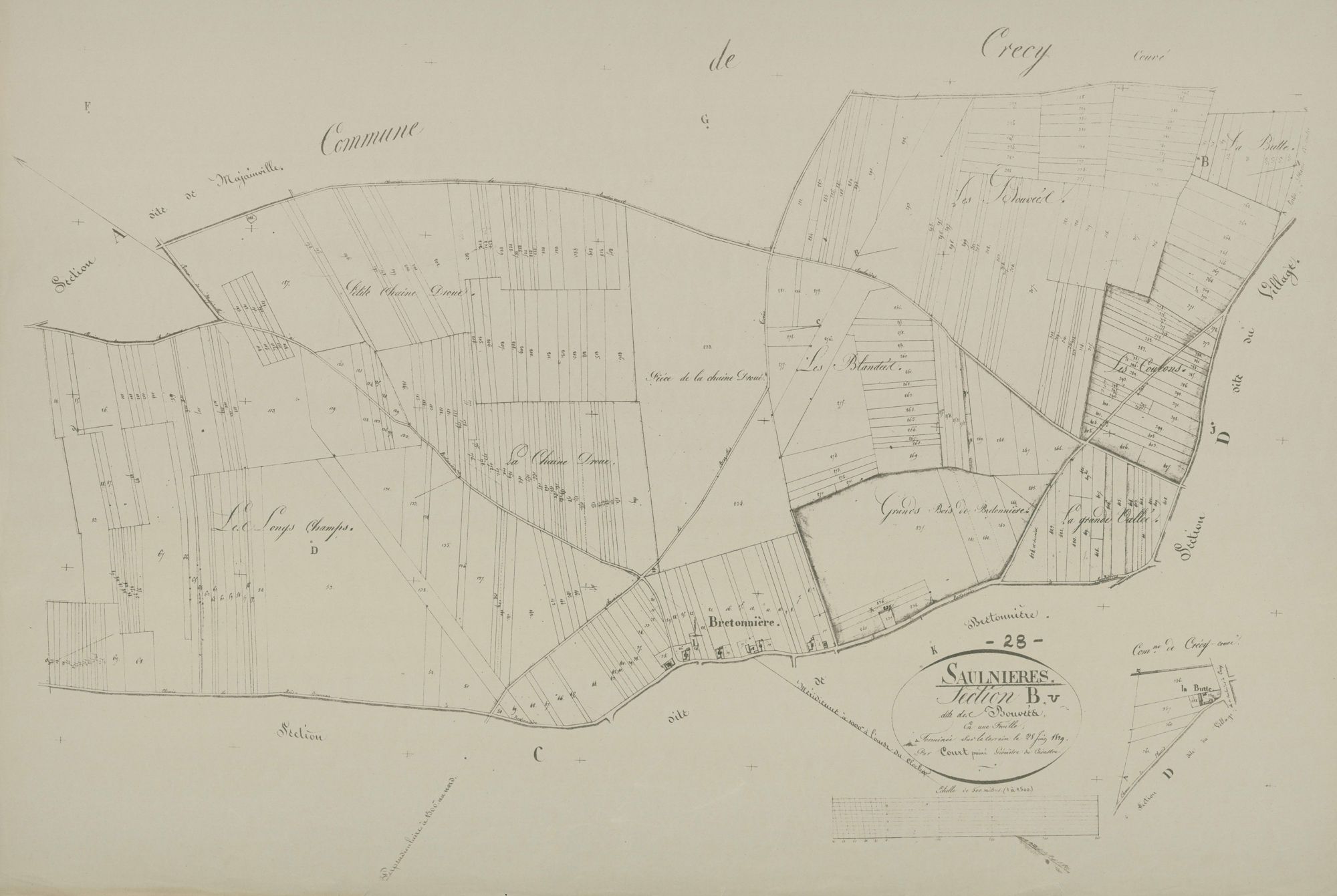Section B, les Bouvées, en une feuille.