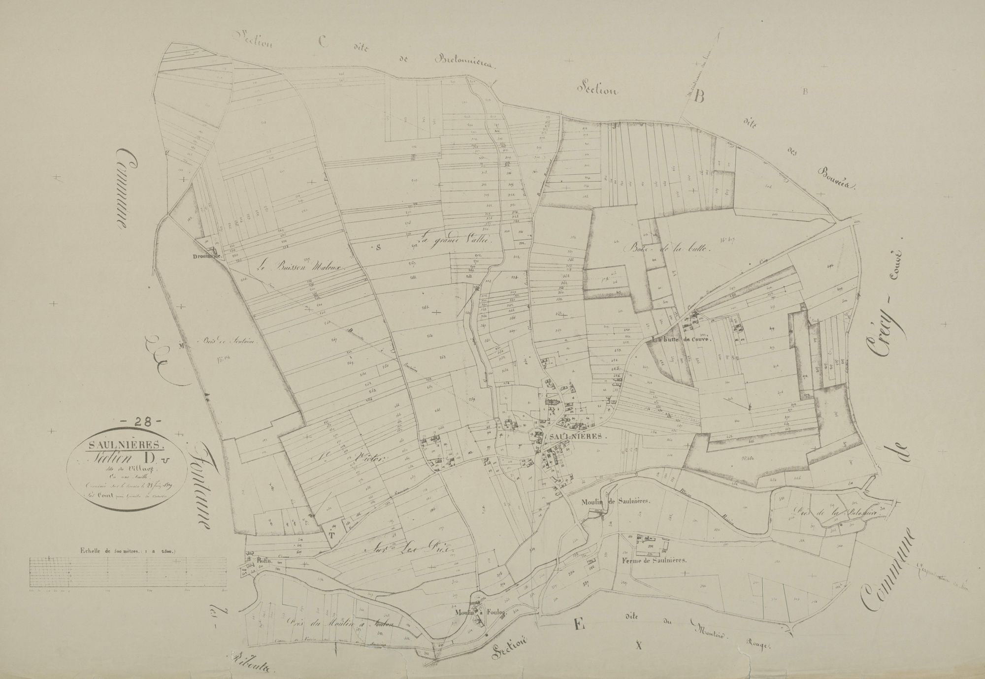 Section D, le Village, en une feuille.