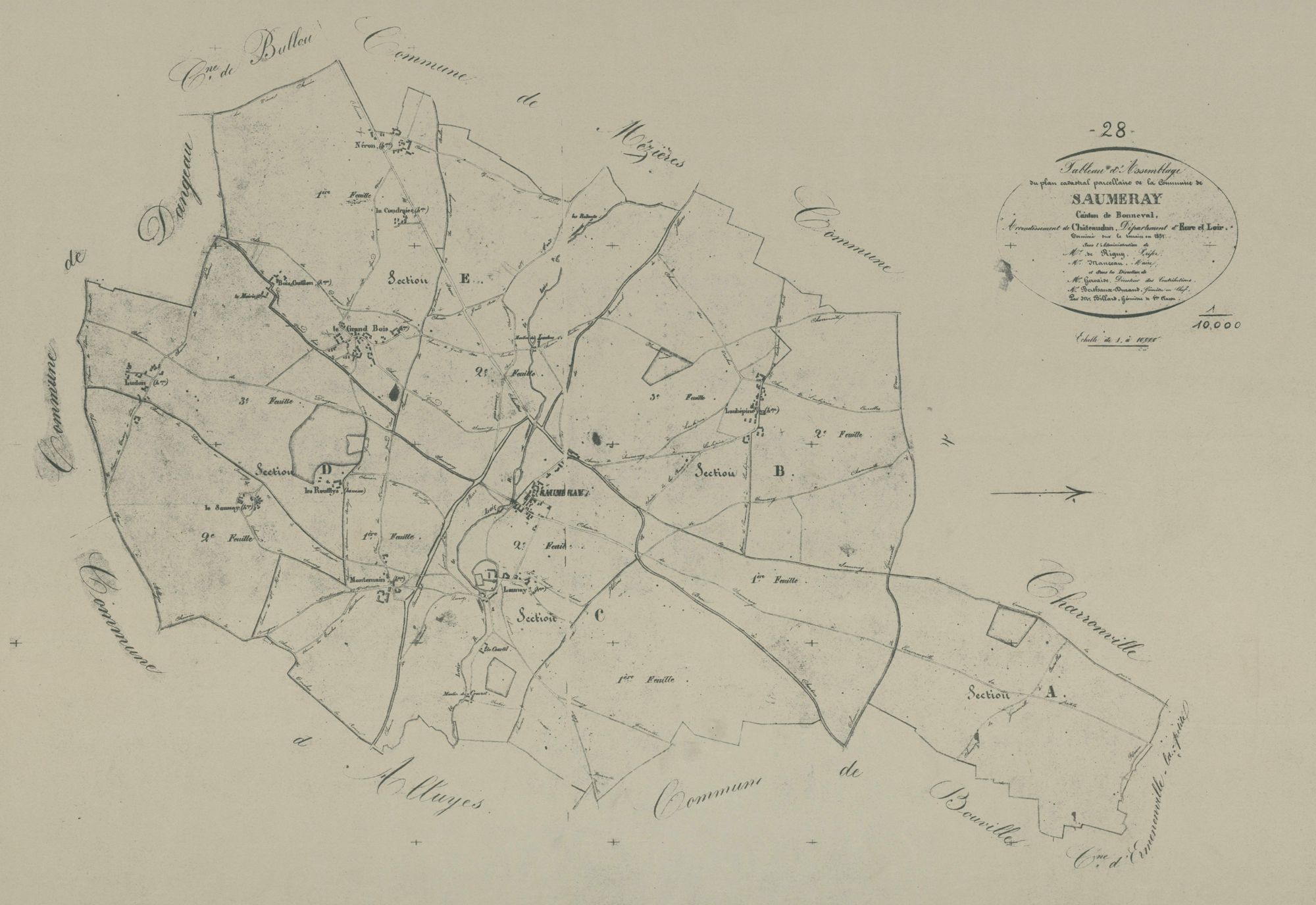 Tableau d'assemblage du plan parcellaire.