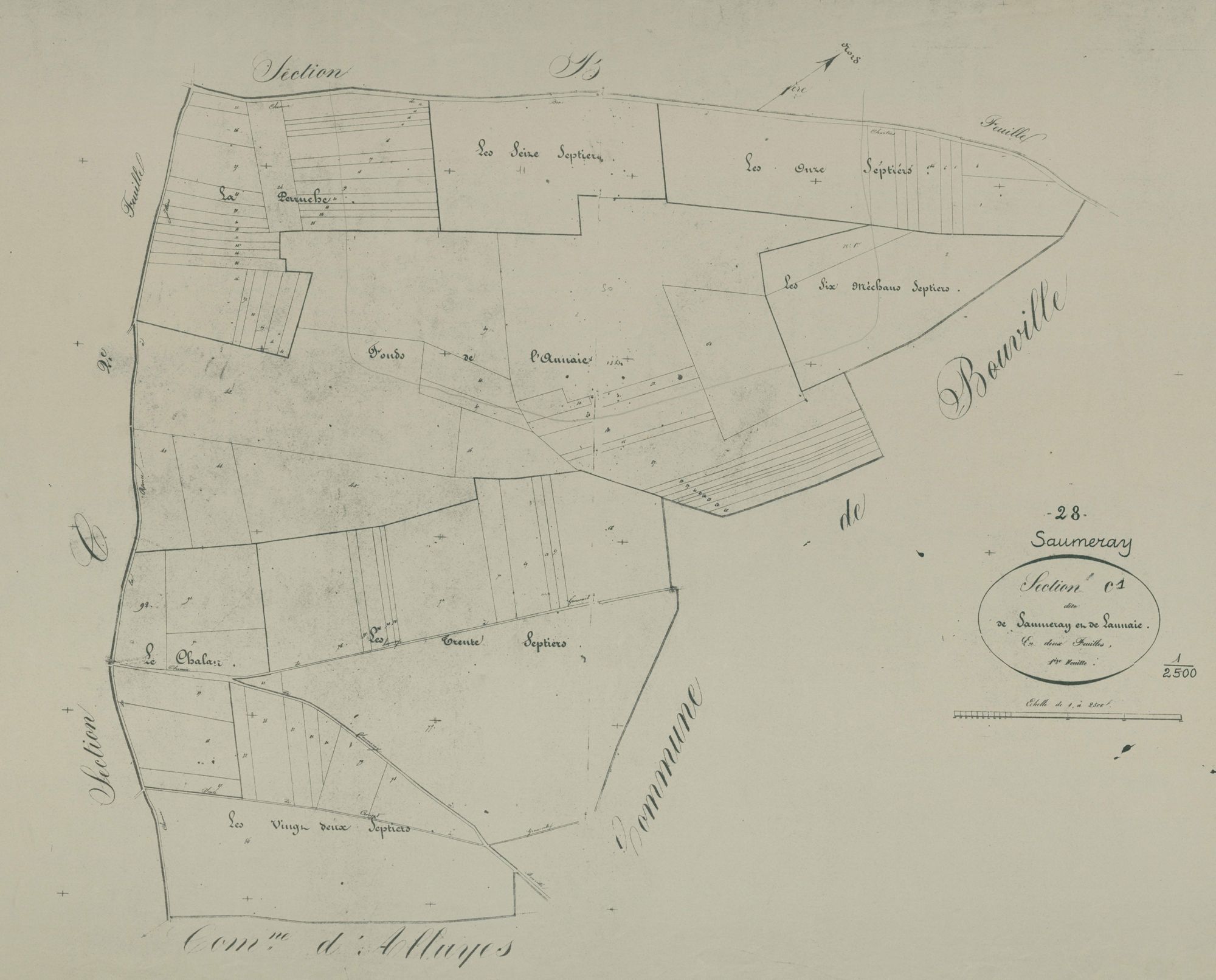 Section C, Saumeray et Launaie, feuille 1.