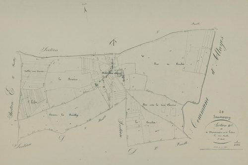 Section D, Montemain et Ludon, feuille 1.