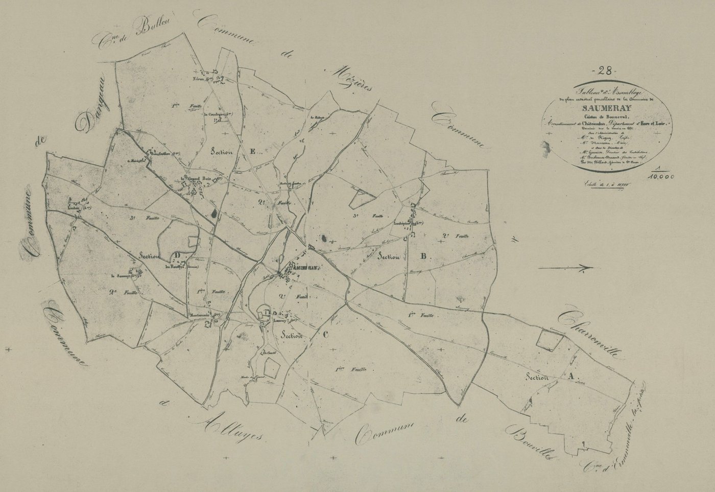 Tableau d'assemblage du plan parcellaire.