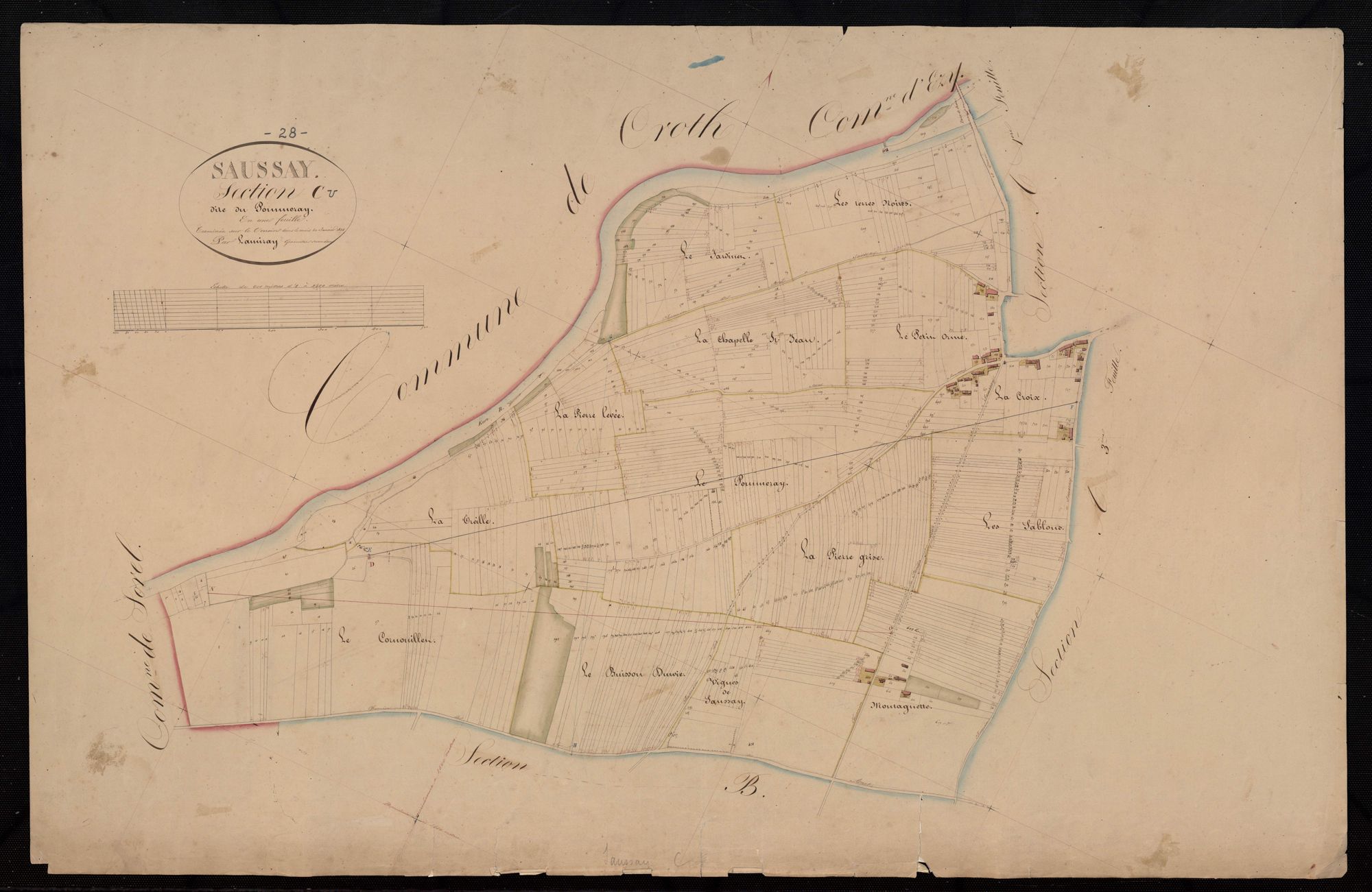 Section C, le Pommeray, en une feuille / Terminée par Monsieur Lamiray, Géomètre secondaire.