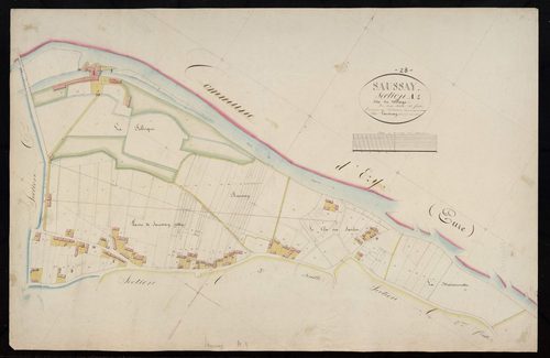 Section A, le Village, feuille 1 / Terminée par Monsieur Lamiray, Géomètre secondaire.