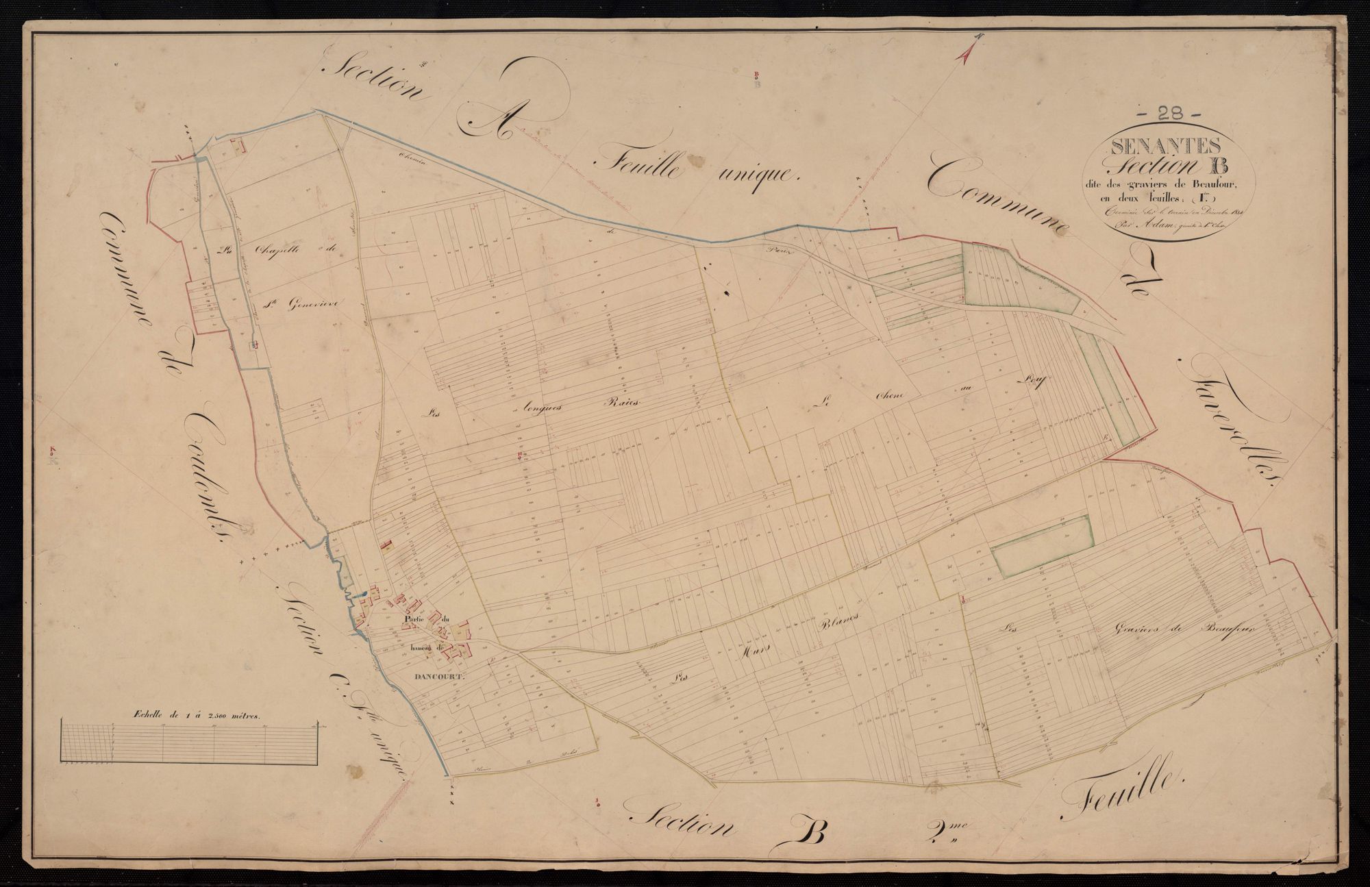 Section B, les Graviers et Beaufour, feuille 1.