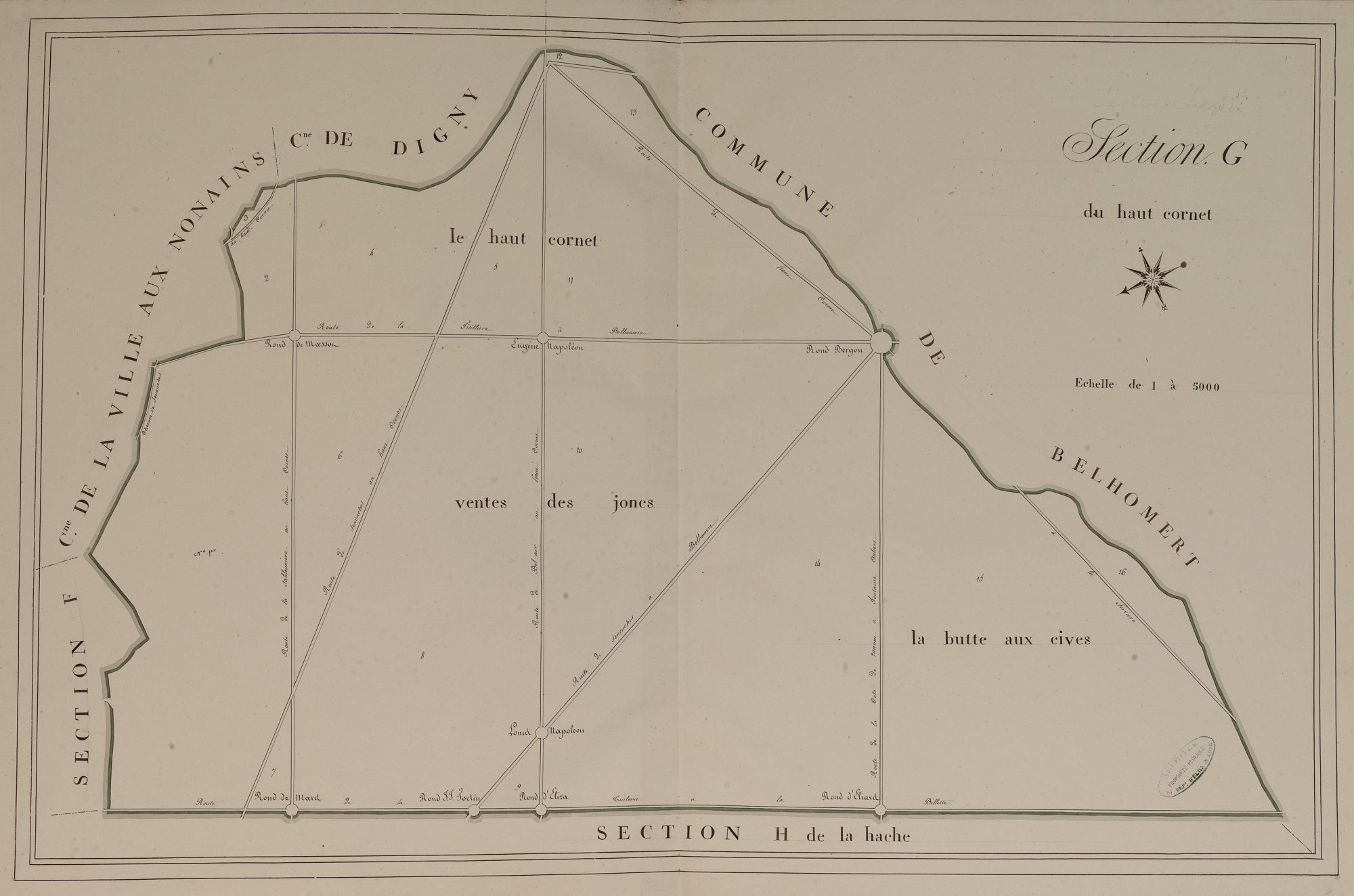 Section G, le Haut Cornet, en une feuille.