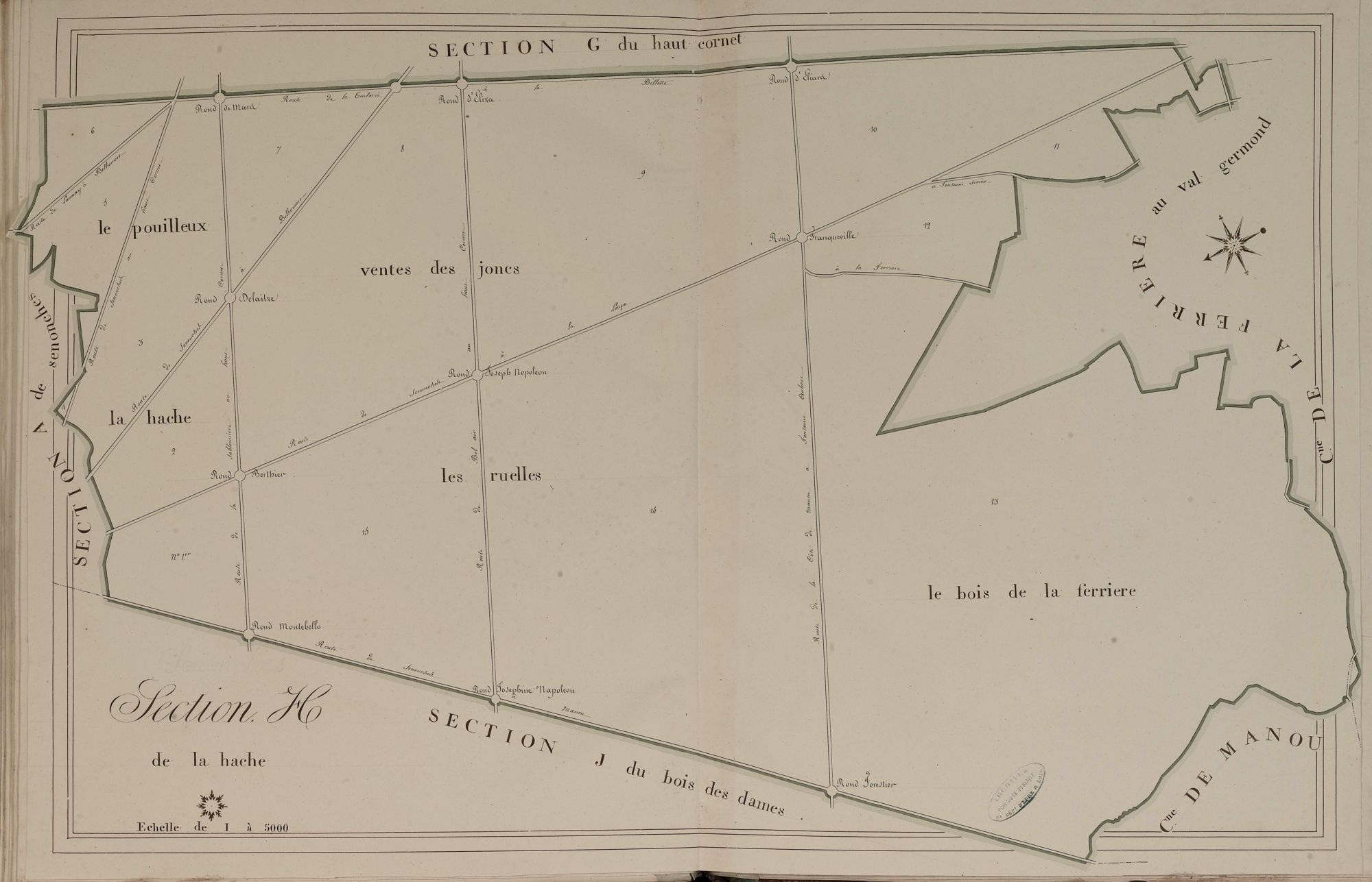 Section H, la Hache, en une feuille.