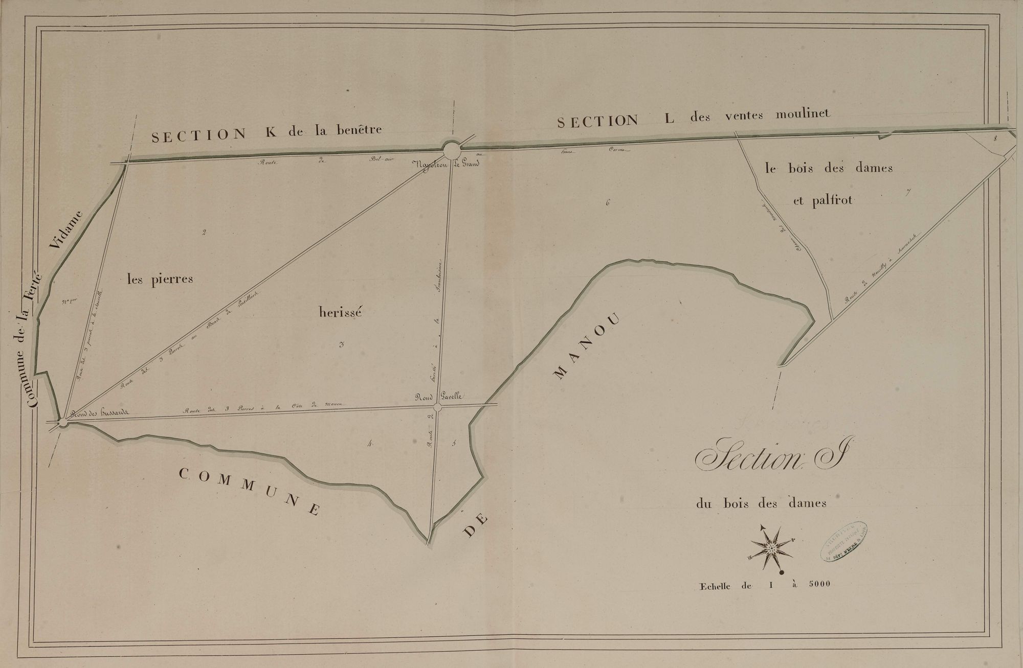 Section J, le Bois des Dames, feuille 1.