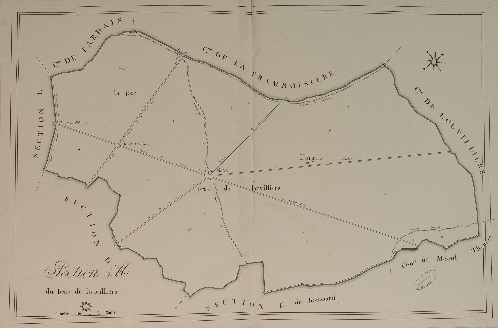 Section M, le Bras de Louvilliers, en une feuille.
