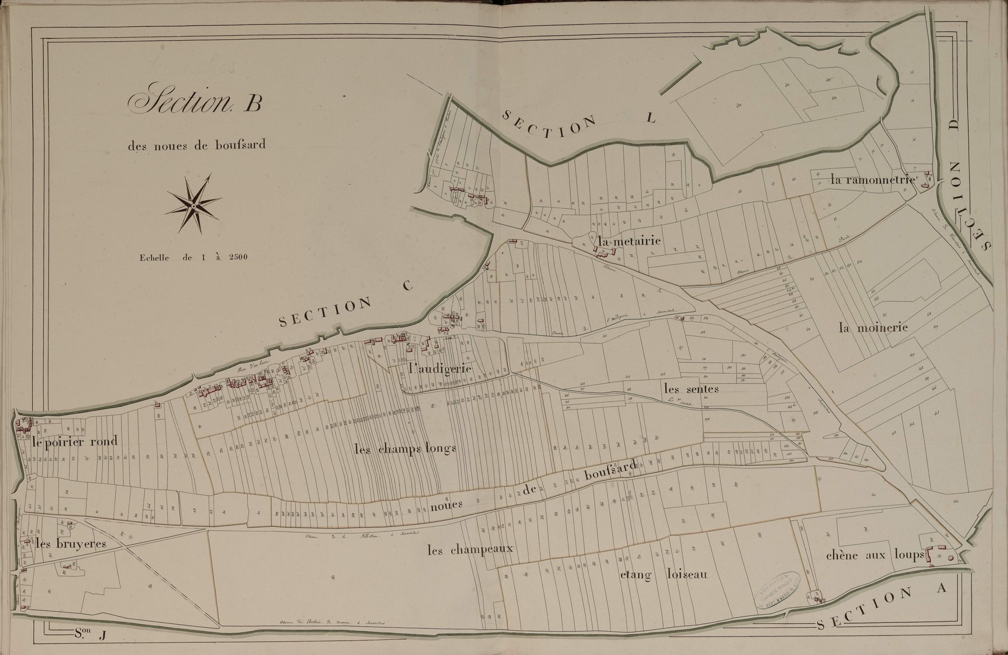 Section B, les Noues de Boussard, en une feuille.