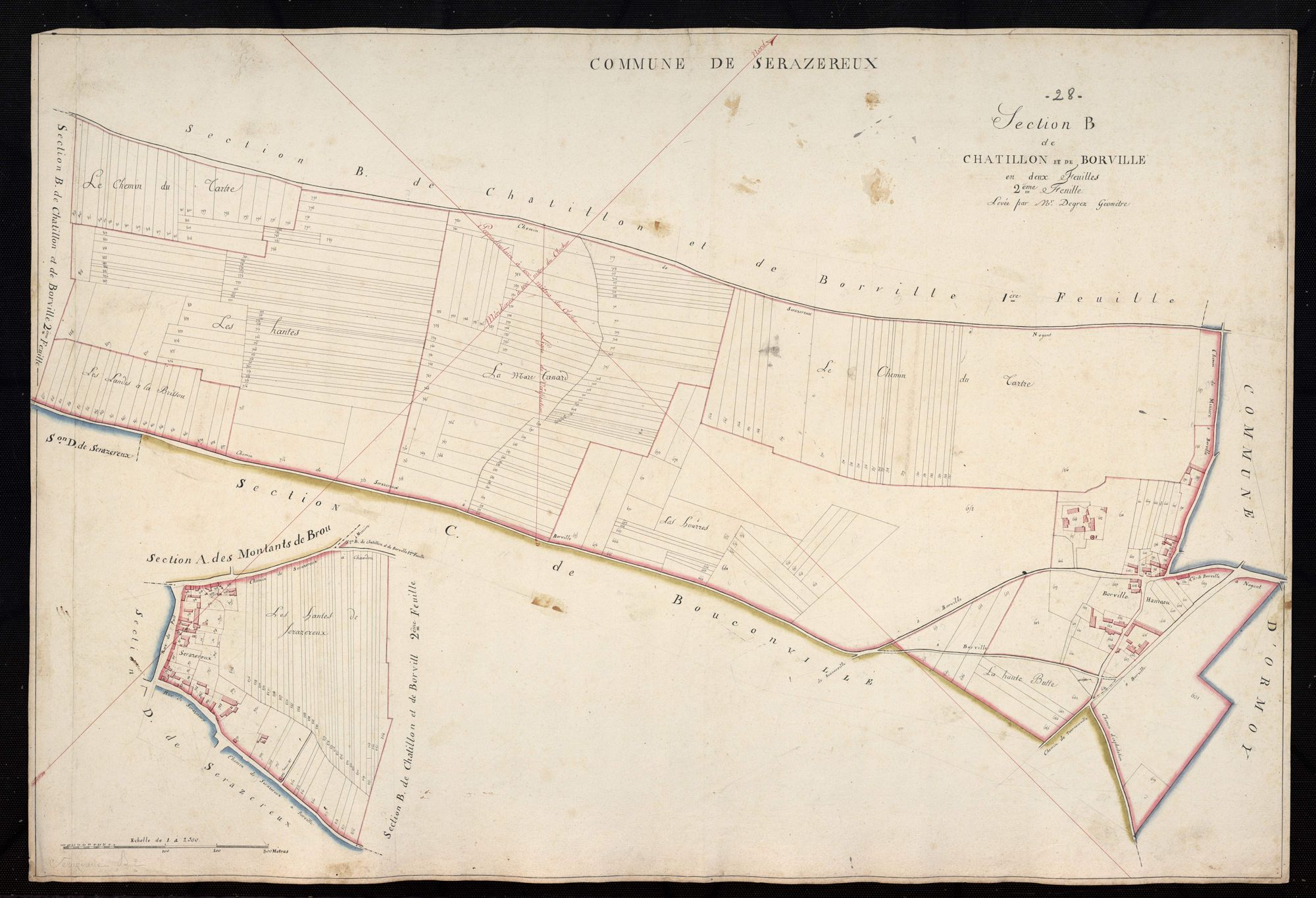 Section B, Châtillon et Borville, feuille 2.