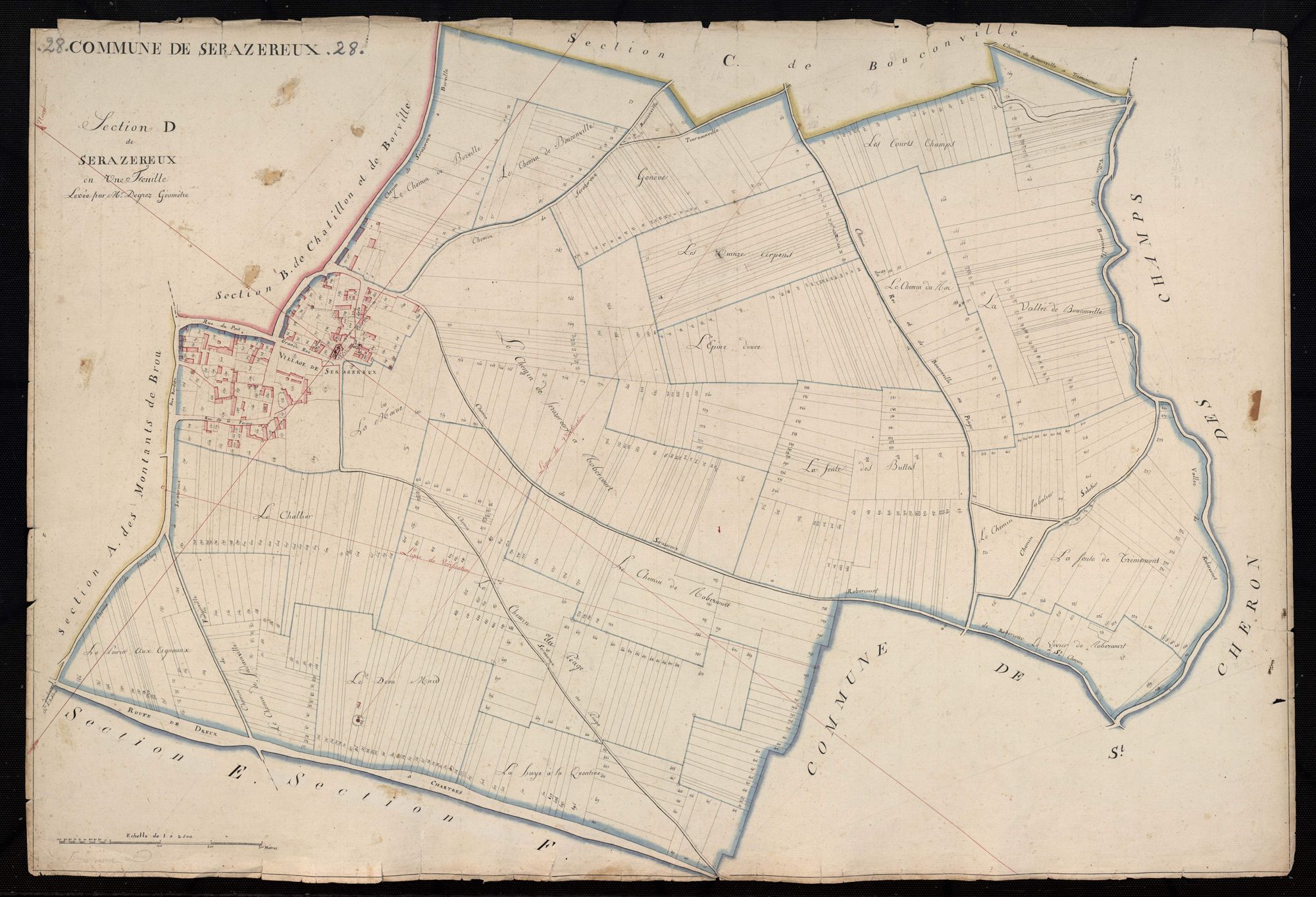 Section D, Serazereux, en une feuille.