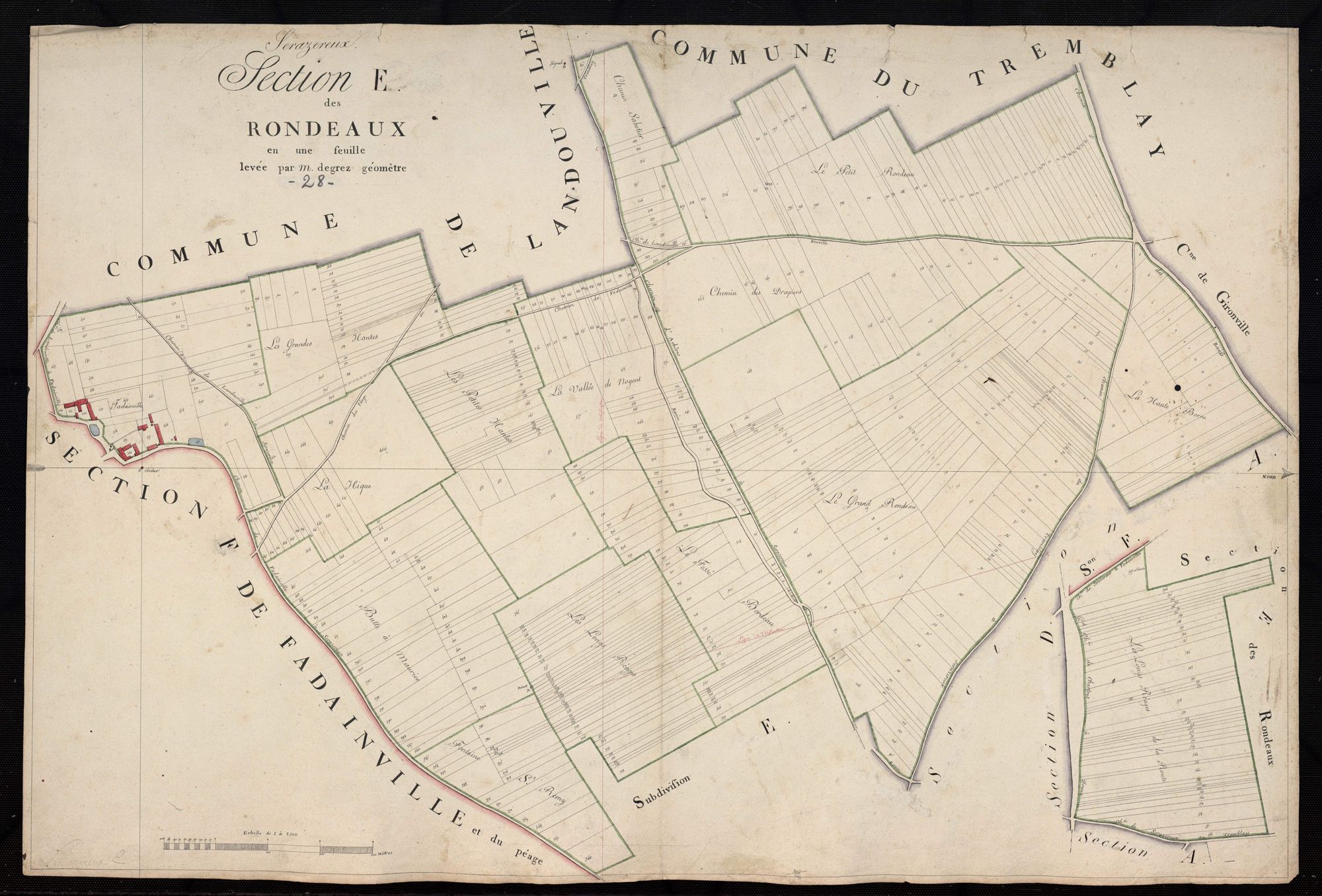 Section E, les Rondeaux, en une feuille.