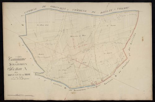 Section A, les Montants de Brou, en une feuille / Terminée par Monsieur Moufle, Géomètre.
