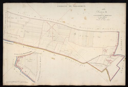 Section B, Châtillon et Borville, feuille 2.