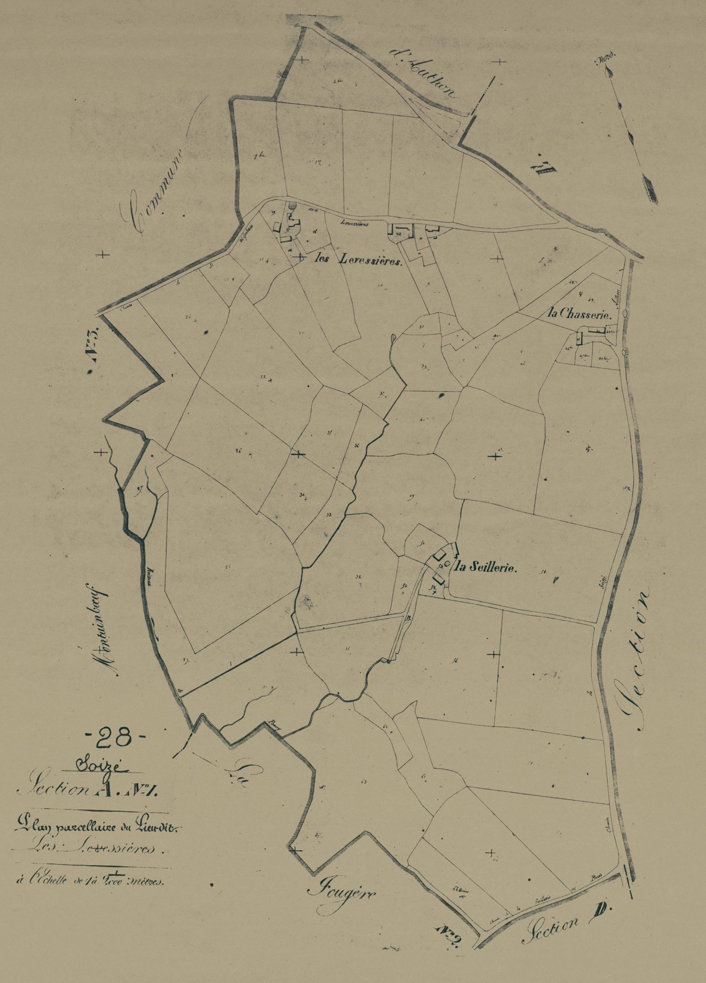 Section A, les Levessières, feuille 1.