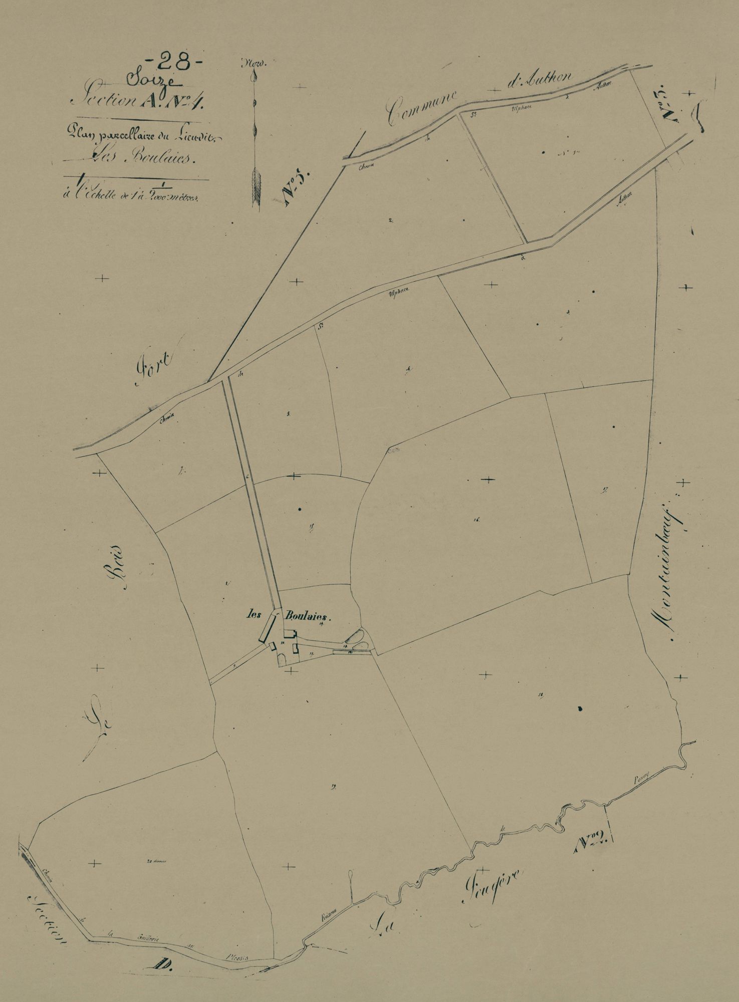 Section A, les Boulaies, feuille 4.