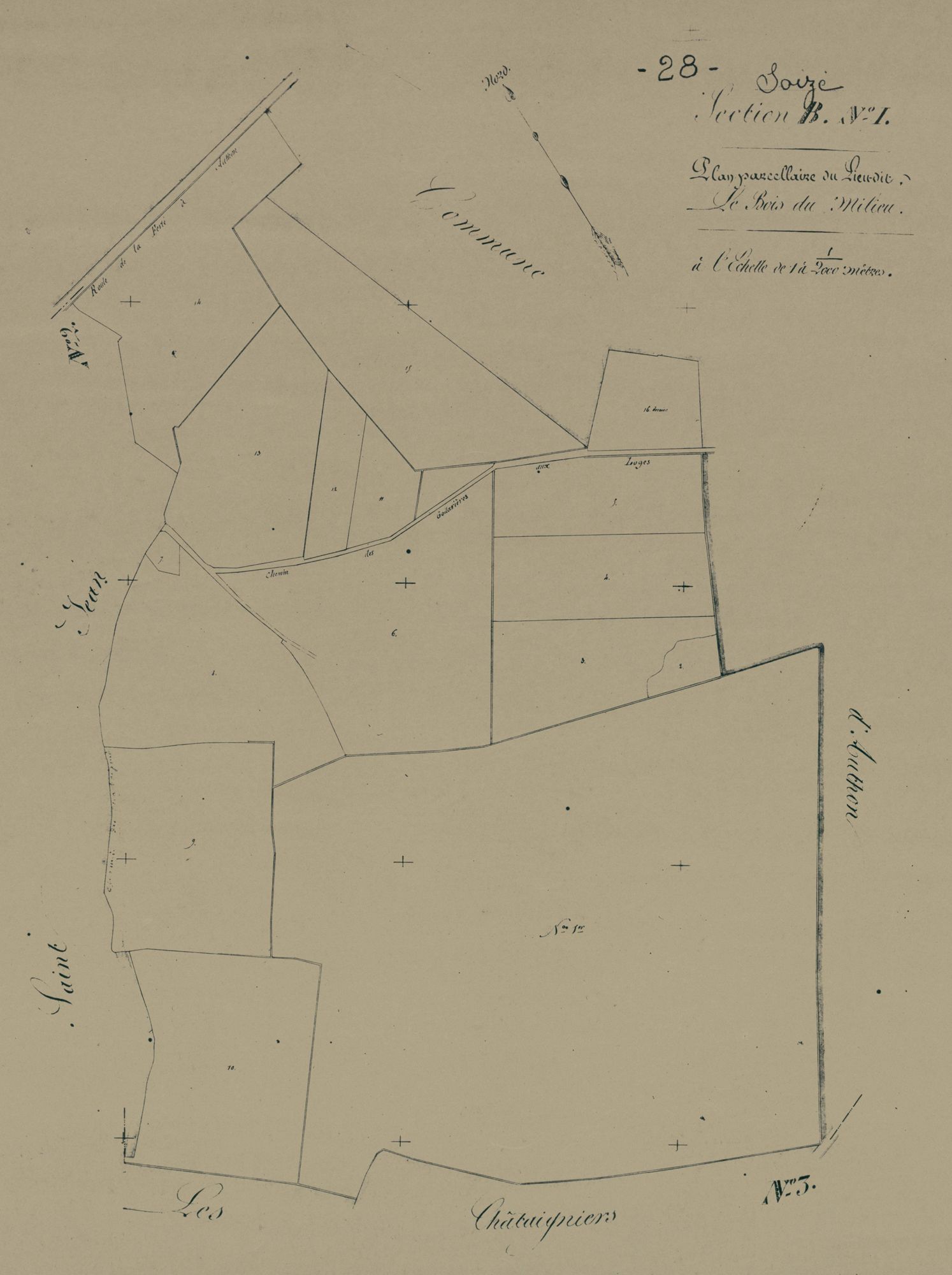 Section B, le Bois du Milieu, feuille 1.