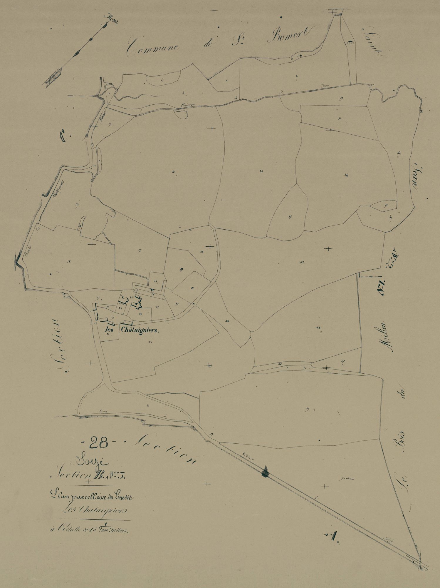 Section B, les Châtaigniers, feuille 3.