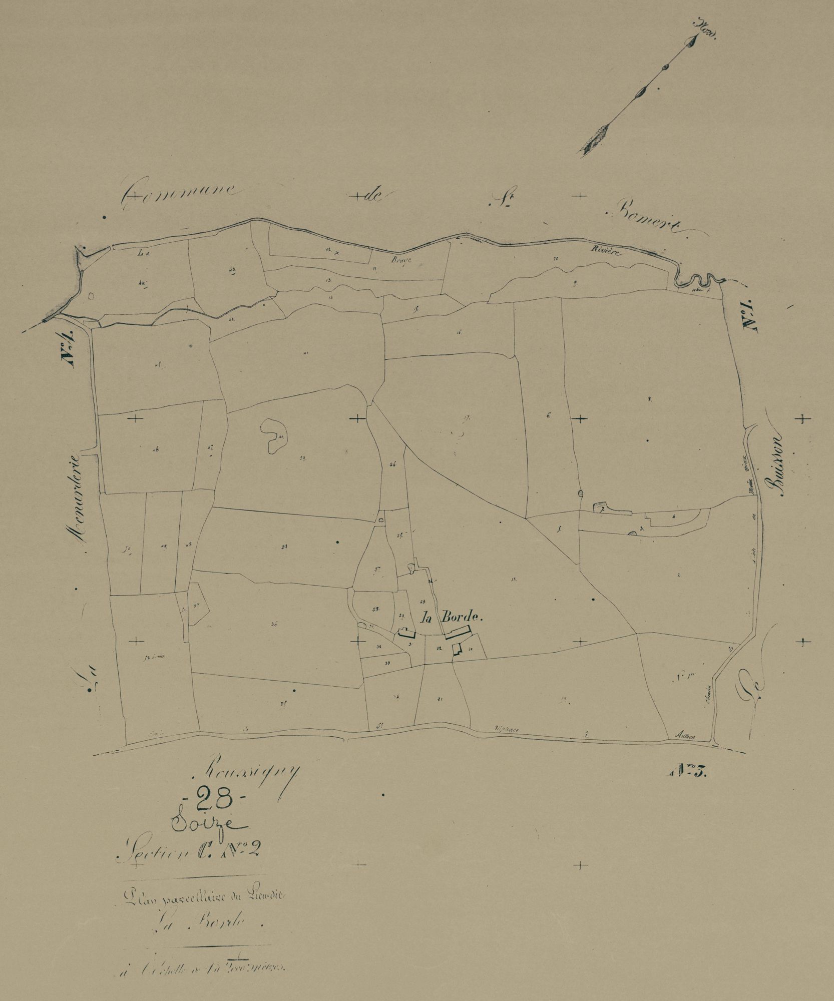 Section C, la Borde, feuille 2.