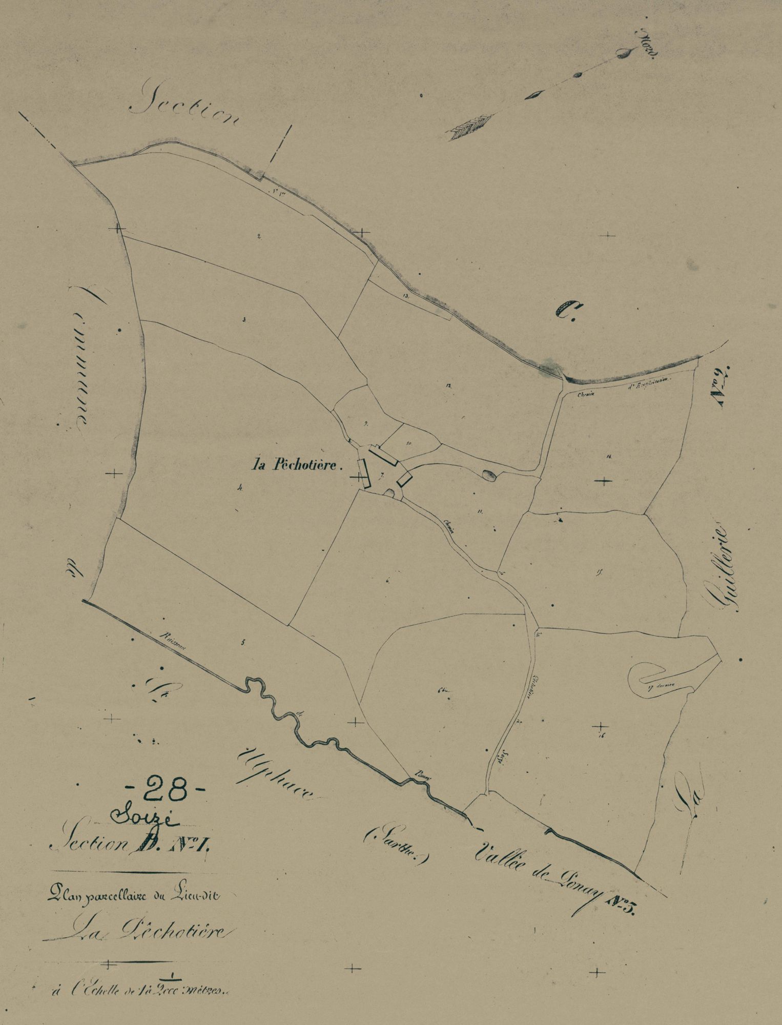 Section D, la Pêchotière, feuille 1.