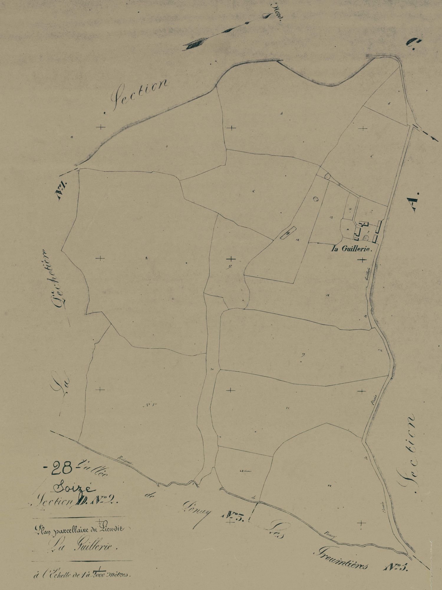 Section D, la Guillerie, feuille 2.