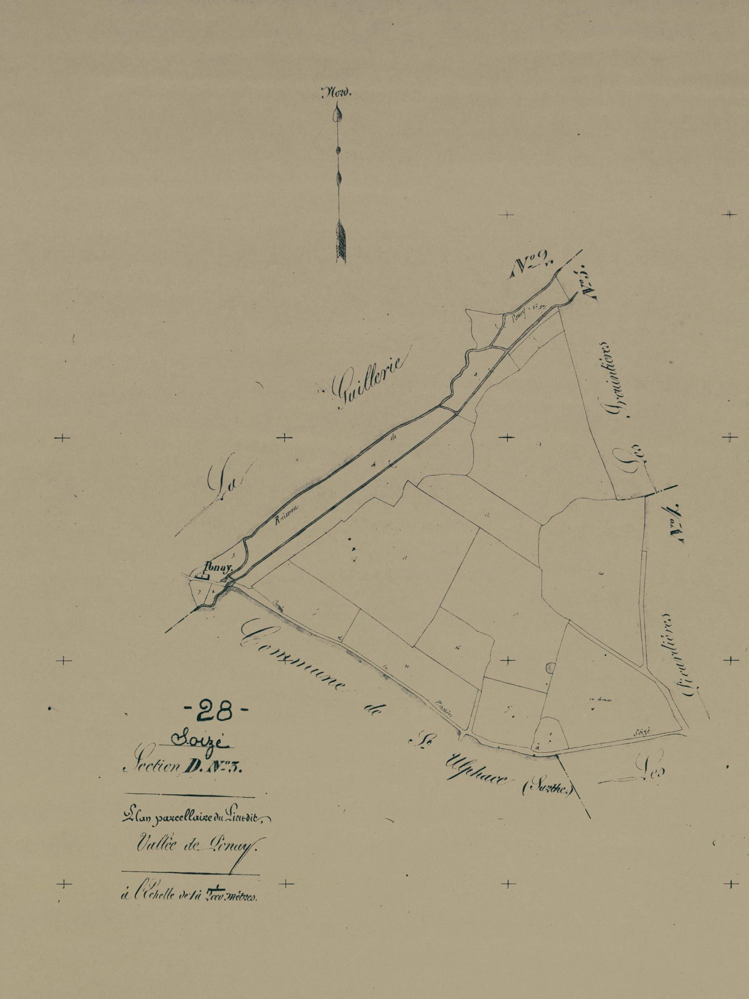 Section D, Vallée de Ponay, feuille 3.