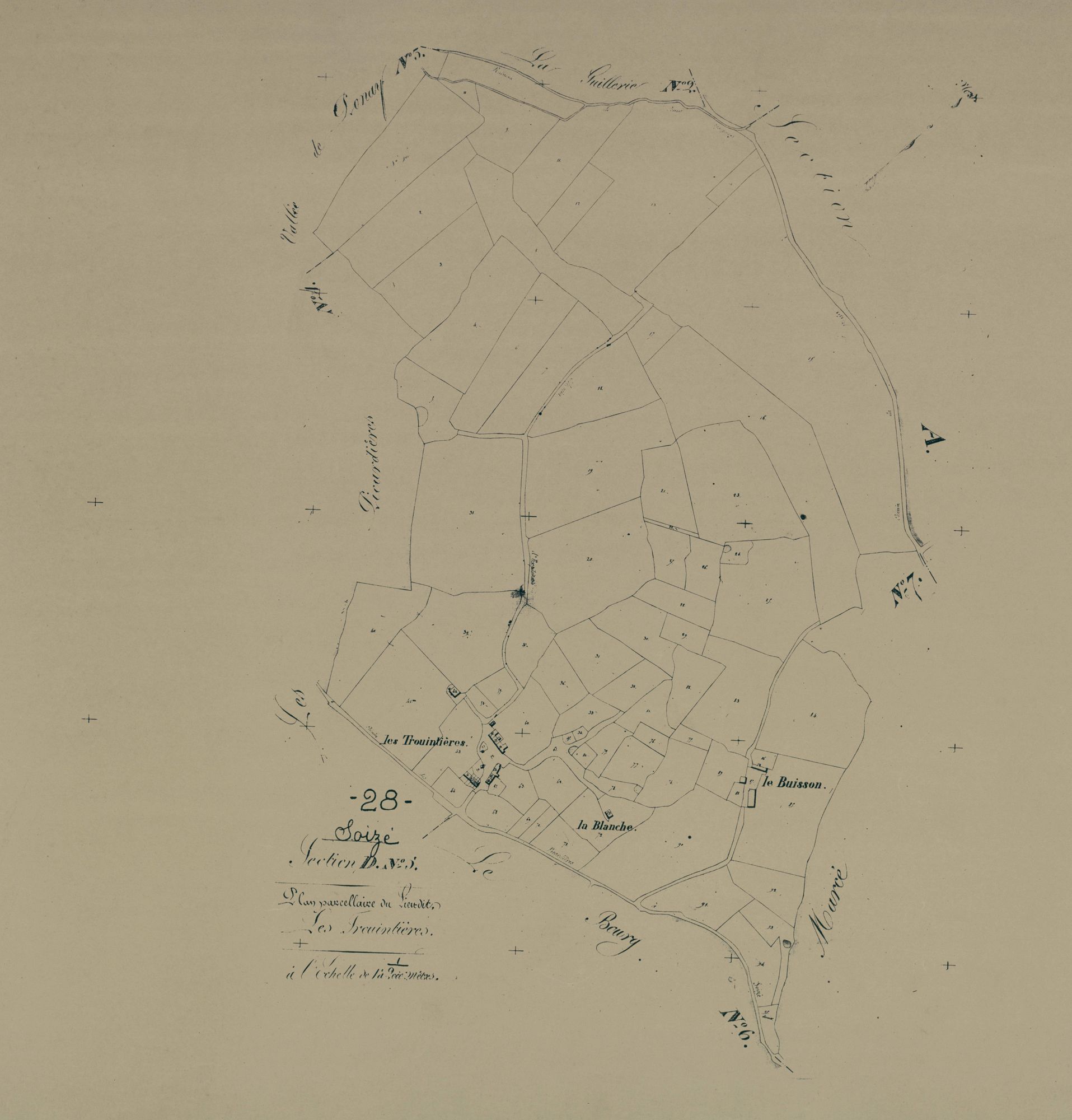 Section D, les Frouintières, feuille 5.