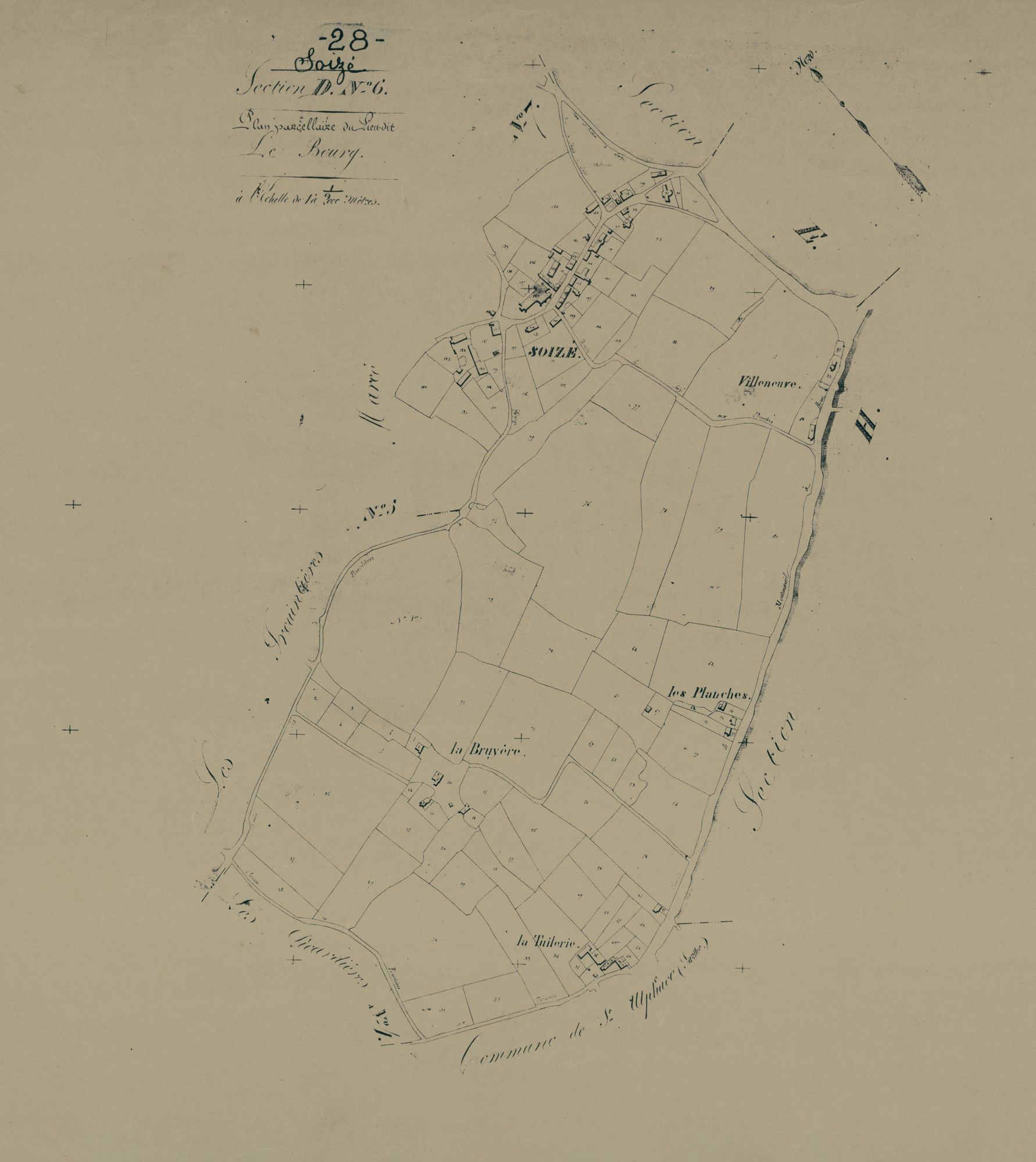Section D, le Bourg, feuille 6.