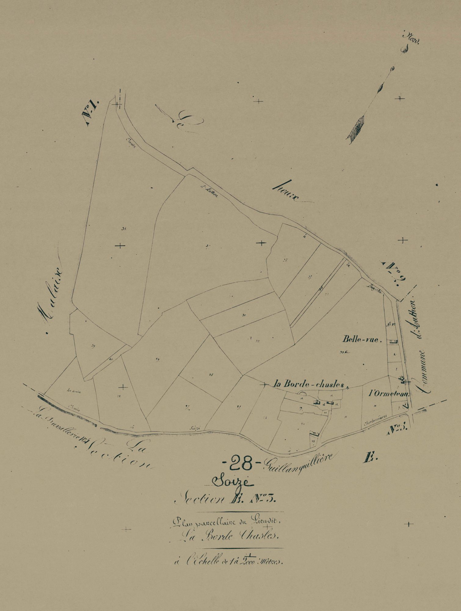 Section E, la Borde Chasles, feuille 3.