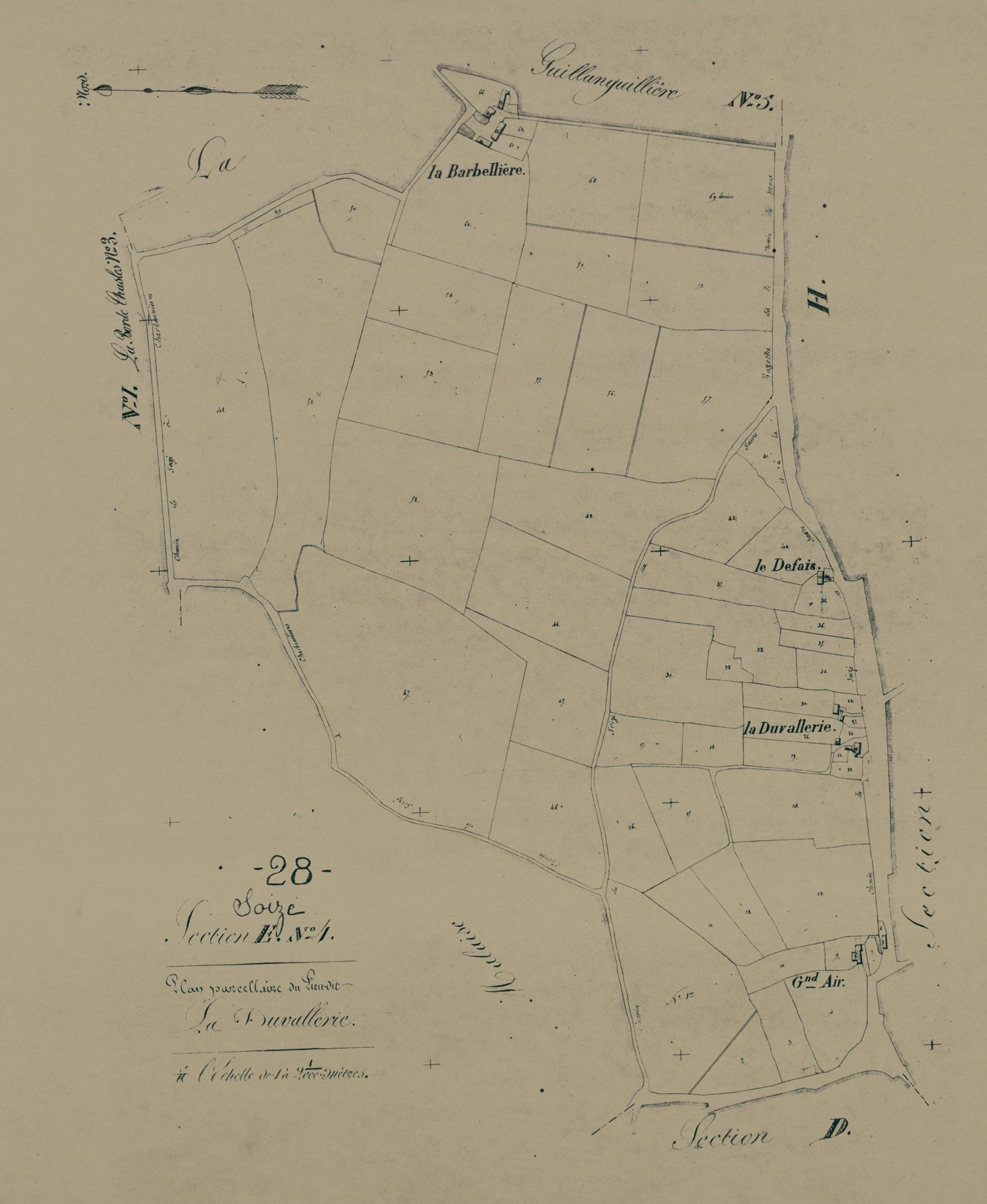 Section E, la Duvallerie, feuille 4.