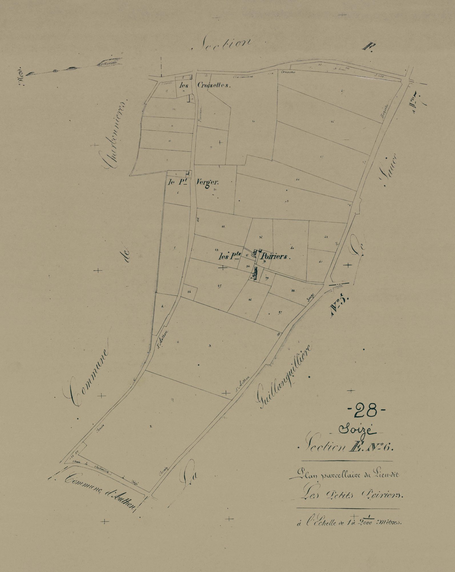 Section E, les Petits Poiriers, feuille 6.