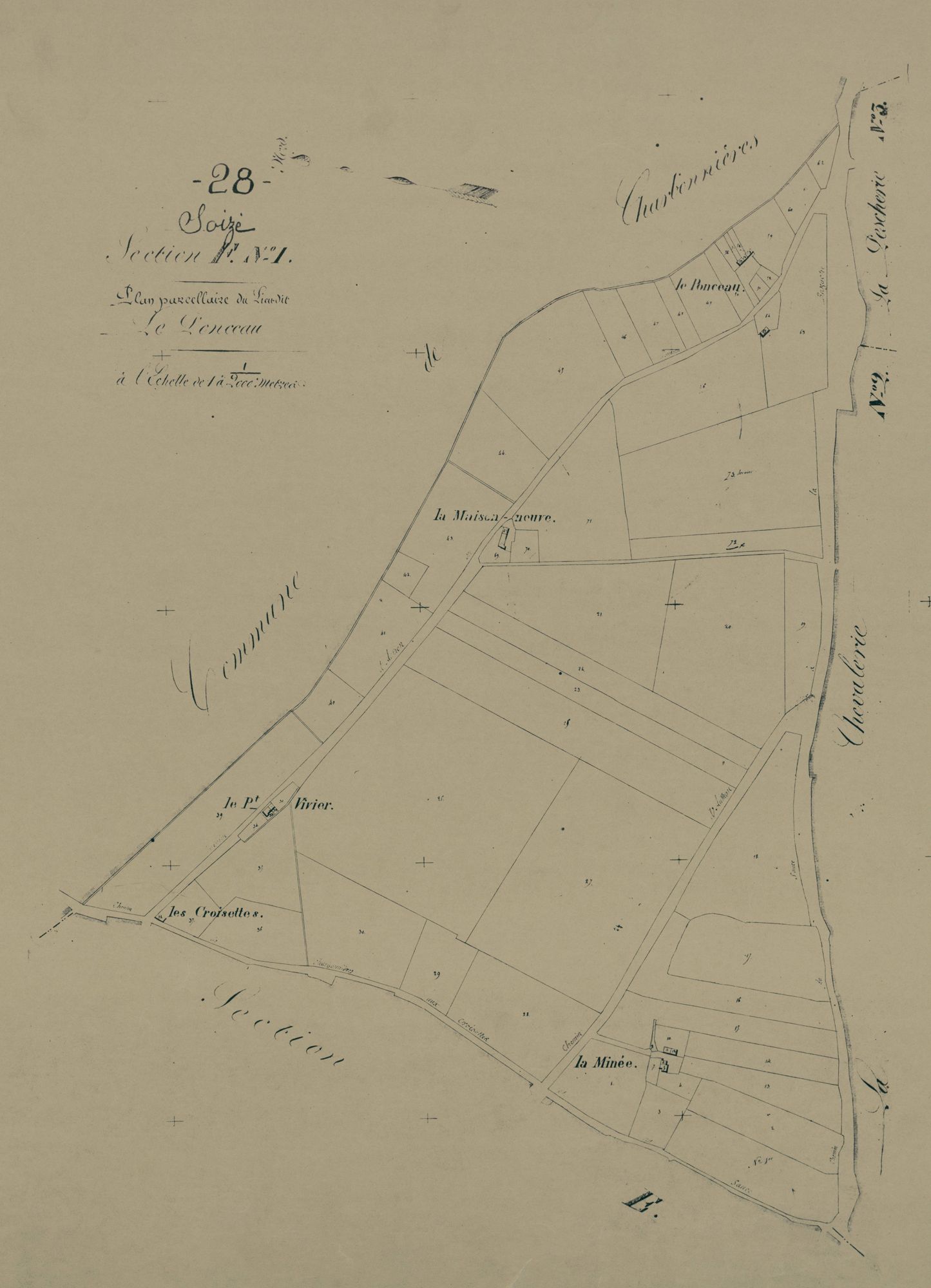 Section F, le Ponceau, feuille 1.