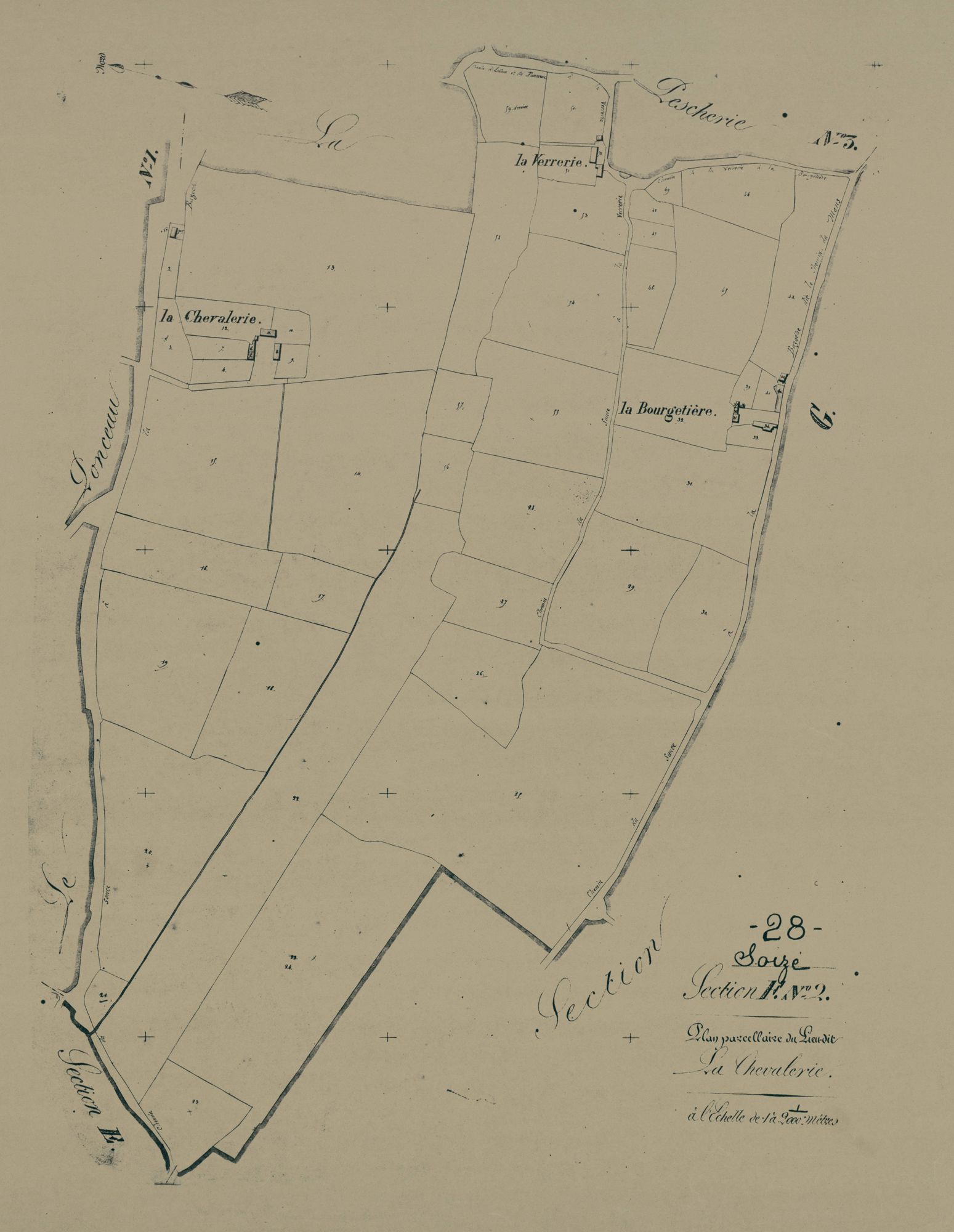 Section F, la Chevallerie, feuille 2.