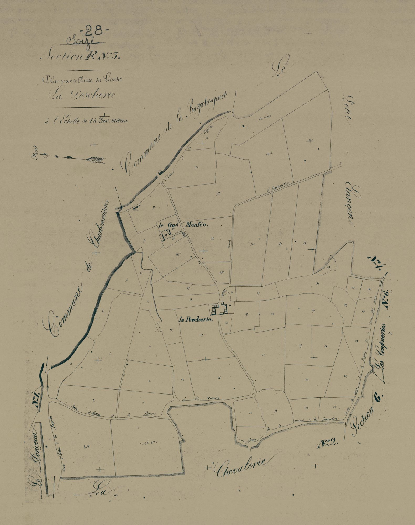 Section F, la Pescherie, feuille 3.