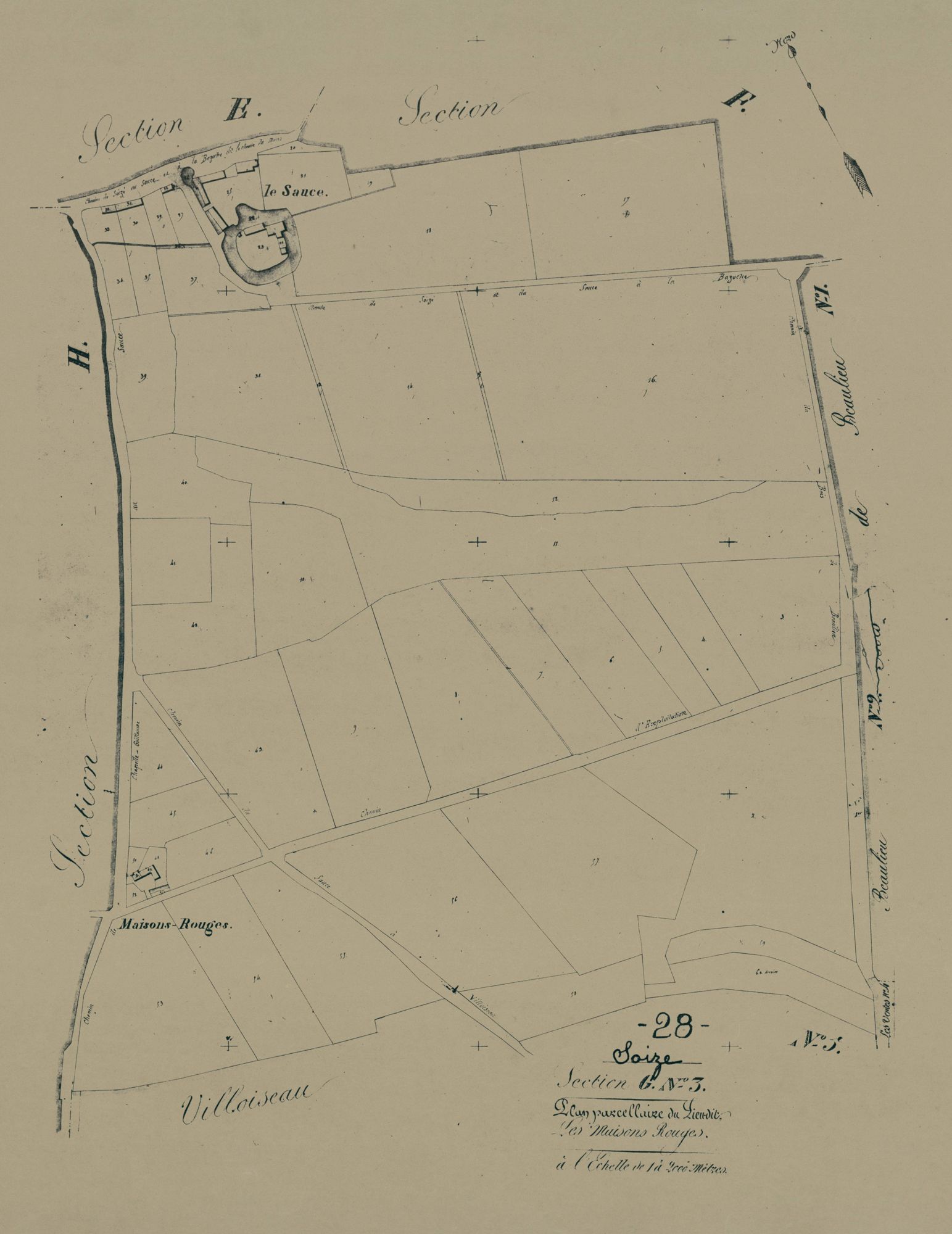 Section G, les Maisons Rouges, feuille 3.