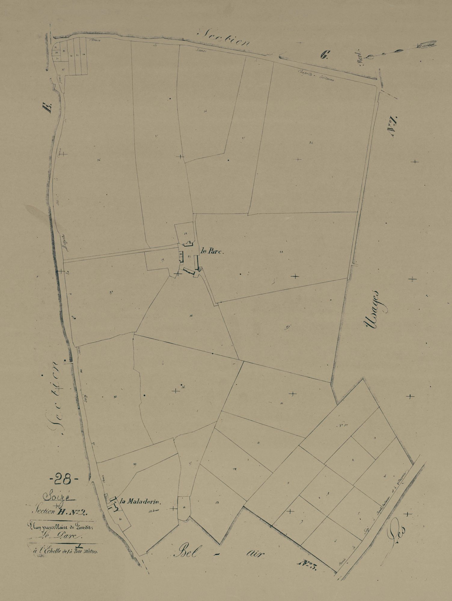 Section H, le Parc, feuille 2.
