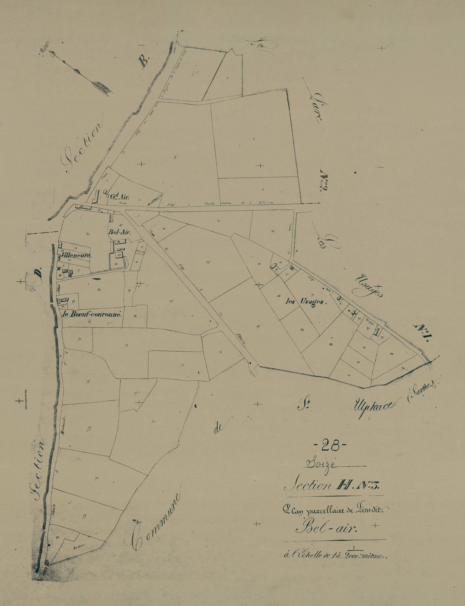 Section H, Bel-Air, feuille 3.