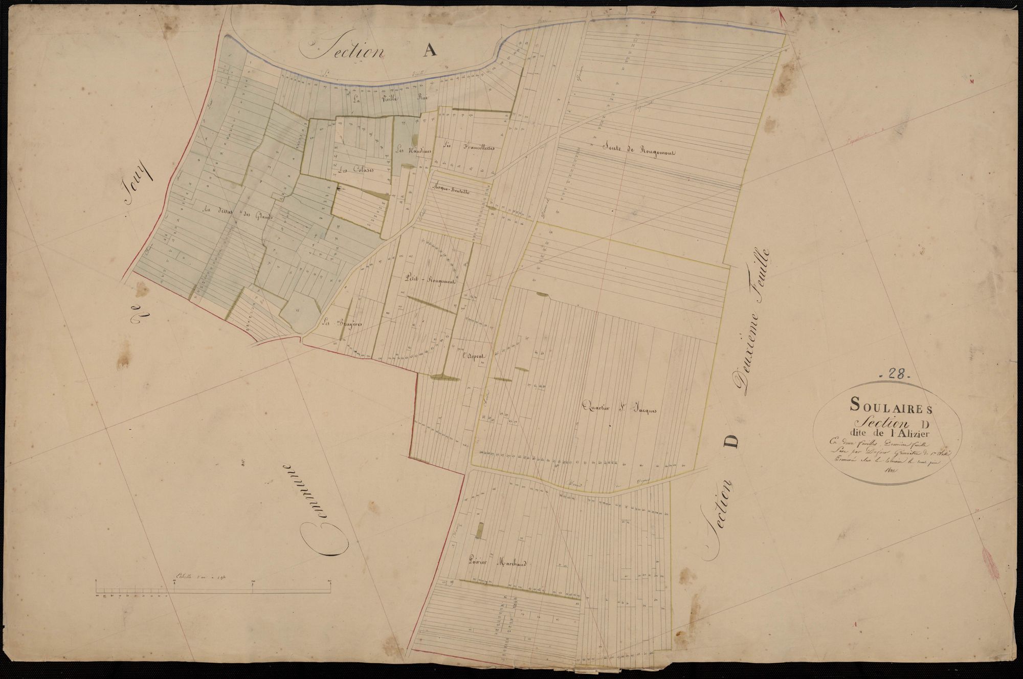 Section D, l'Alizier, feuille 1.